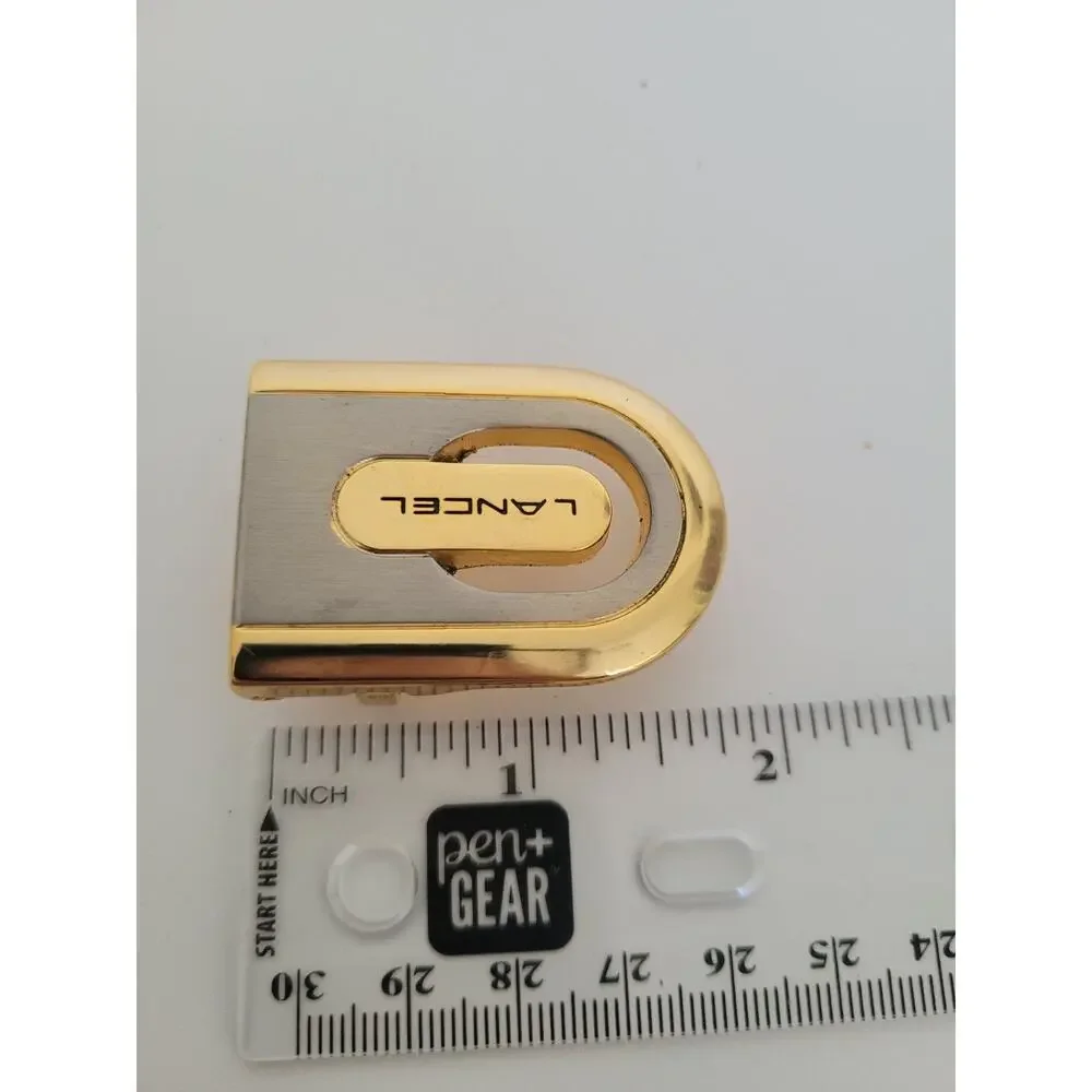 Lancel Paris‎ Vintage Belt Buckle Replacement Gold Silver Tone Slim 1